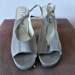 Unlisted Women's Metallic Silver Slingback Heels